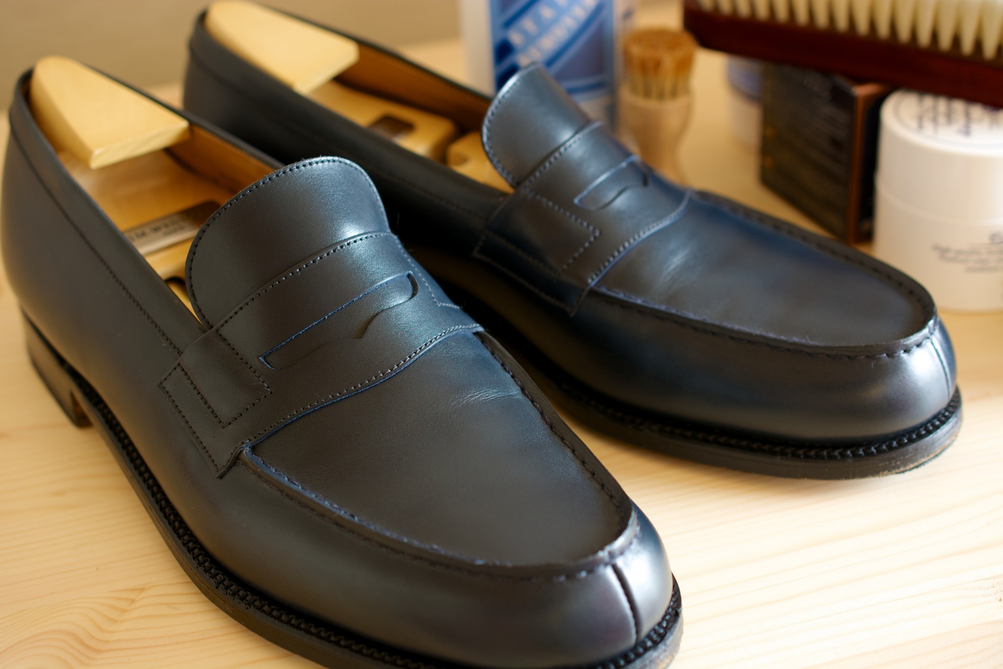 シューキーパーありJ.M.WESTON Signature Loafer Blue Boxcalf