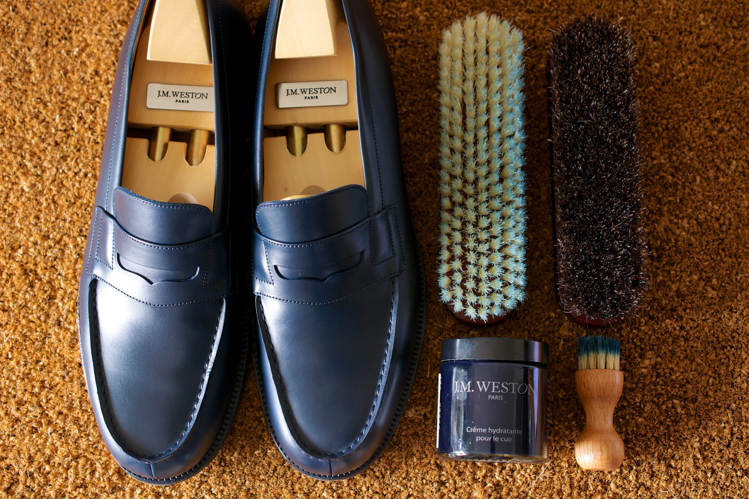 [J.M.WESTON 180 Signature Loafer Bleu BoxCalf]